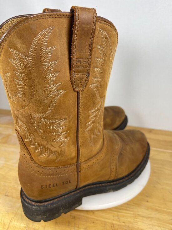 Ariat Workhog Steel Toe Cowboy Work Boots Men’s 8.5 EE Brown Pull On main image 10